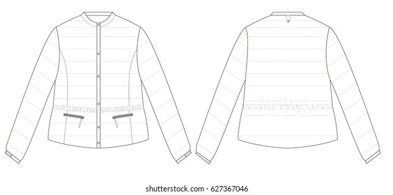 technical sketch of puff jacket