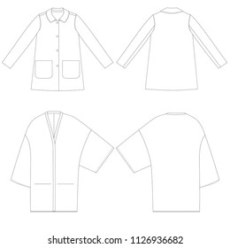 Technical Sketch set of jacket vector illustration
