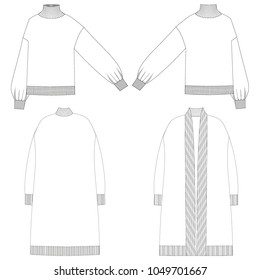 Technical sketch sweaters vector illustration 