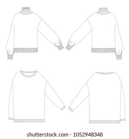 Technical sketch sweaters vector illustration 