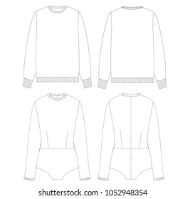 Technical sketch sweaters vector illustration 