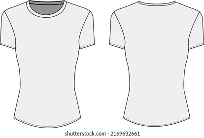 TECHNICAL SKETCH TSHIRT FASHION DESIGN WOMAN