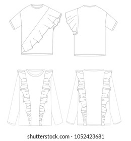 Technical sketch t-shirt vector illustration 