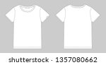 Technical sketch unisex t shirt. T-shirt design template. Front and back vector.