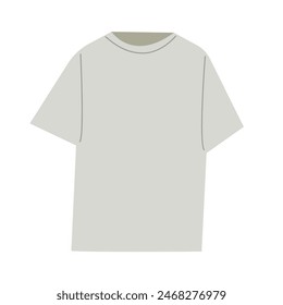 Technical sketch unisex t shirt on white background. T-shirt design template. Front vector illustration basic wardrobe.