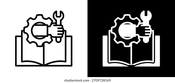 Habilidades técnicas Icon whiteblack Ilustración vectorial