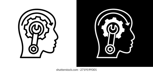 Habilidades técnicas Icon whiteblack Ilustración vectorial