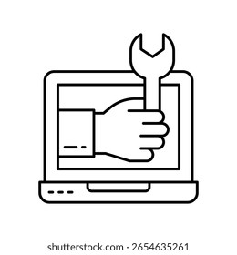 Ícone de estilo de ilustração do contorno do vetor de habilidades técnicas. Arquivo EPS 10