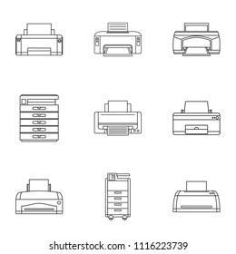 Technical specialist icons set. Outline set of 9 technical specialist vector icons for web isolated on white background