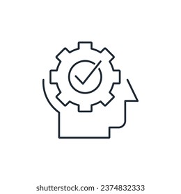 Technical Specialist. Professional help, consultation.  Vector linear icon isolated on white background.