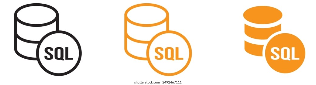 Technisches SQL Server-Symbol für Datenbank- und Technologie-Grafiken Ideal zur Darstellung von SQL-Datenbanken und Serververwaltung