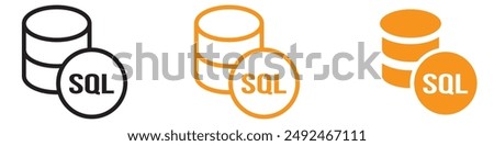 Technical SQL Server Icon for Database and Technology Graphics Ideal for Representing SQL Databases and Server Management