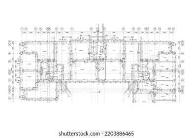 Technical storey multistory building vector blueprint	
