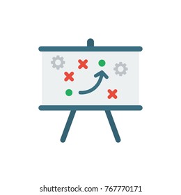 Technical strategy icon flat symbol. Isolated vector illustration of strategy tripod sign technical strategy icon concept for your web site mobile app logo UI design.