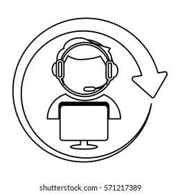 technical support assistant icon image, vector illustration