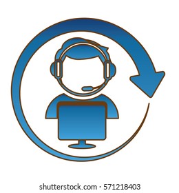 technical support assistant icon image, vector illustration