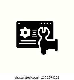 technical support black icon, isolated icon in light background, perfect for website, blog, logo, graphic design, social media, UI, mobile app