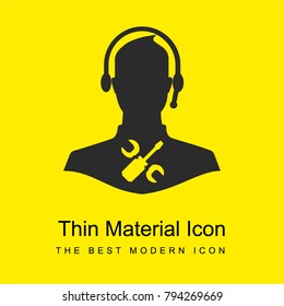 Technical support bright yellow material minimal icon or logo design