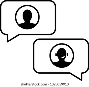 Call-Center-Konzept des technischen Supports Vektorsymbol-Design, Instant-Messaging-Zeichen, Datenzentrum und Webhosting-Symbol auf weißem Hintergrund