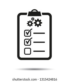 Technical support check list Icon. Vector checklist clipboard