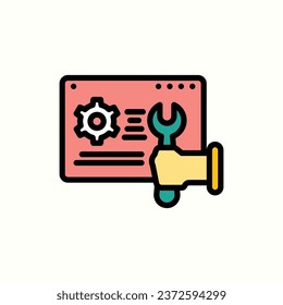 Farbsymbol des technischen Supports, einzeln auf hellem Hintergrund, perfekt für Website, Blog, Logo, Grafikdesign, soziale Medien, Benutzeroberfläche, mobile App