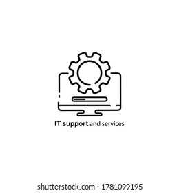 Technical support, computer repair service icon. Vector on isolated white background. EPS 10.