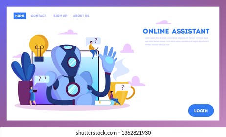 Technical support concept. Idea of customer service. Chatbot support clients and help them with problems. Providing customer with valuable information. Vector illustration in cartoon style