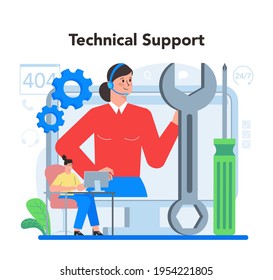 Technical support concept. Idea of customer service. Consultant support