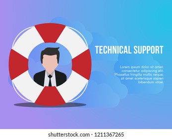 Technical support concept. Ready to use vector. Suitable for background, wallpaper, landing page, web, banner and other creative work.