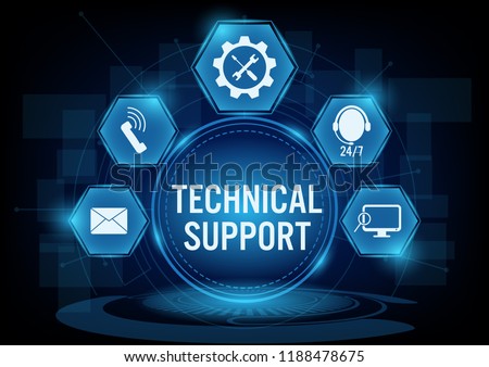 Technical support customer concept with line icon,Creative design for banner.Vector illustration