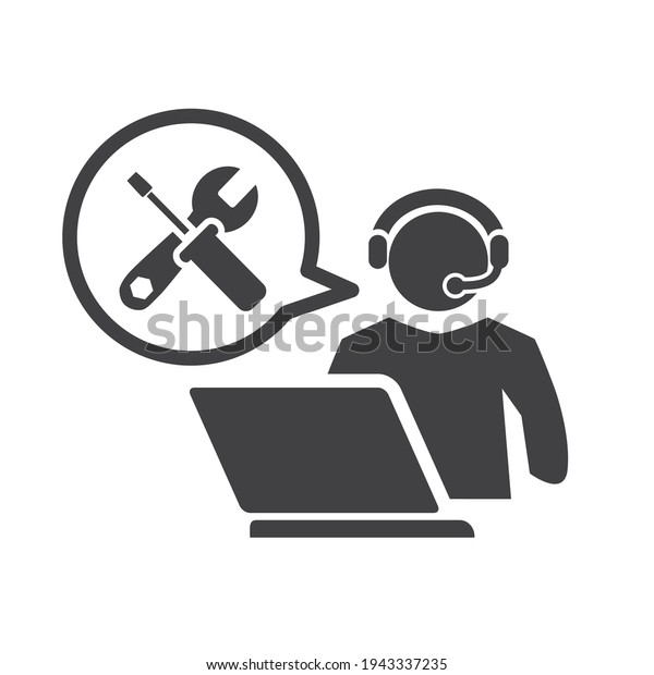 Icono Gráfico De Asistencia Técnica Al Servicio Al Cliente Operador De Teléfono De Asistencia