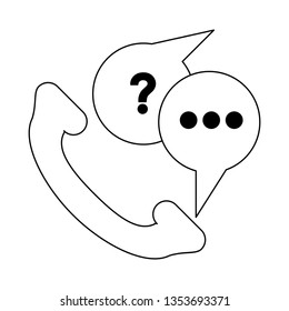 Technical support and customer service black and white