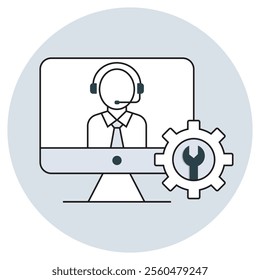 Technical support customer service icon, Enhancing User Experience Through Technical Support and Customer Service, Delivering Excellence in Technical Support for Customer Satisfaction icon vector