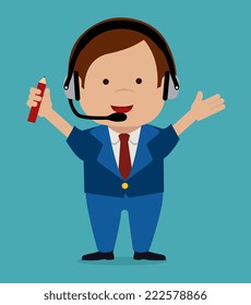 Technical support design over blue background, vector illustration