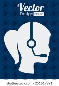 Technical support design over blue background, vector illustration.