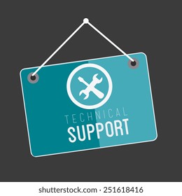 Technical support design over gray background, vector illustration.