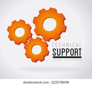 Technical support design over white background, vector illustration
