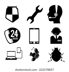 Technical support design over white background, vector illustration