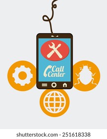 Technical support design over white background, vector illustration.
