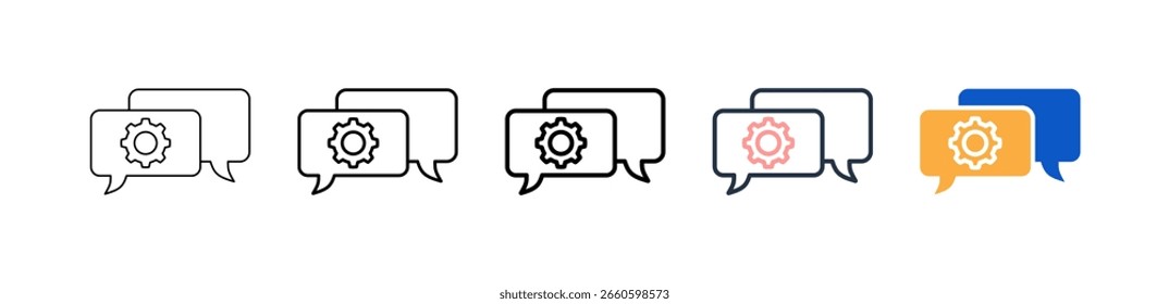 Asistencia técnica de diferentes iconos de estilo conjunto de Ilustración vectorial.