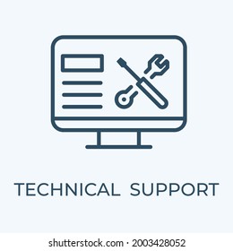 Technical support editable stroke thin vector line icon.