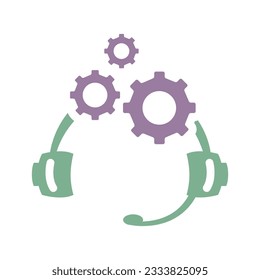 Technical Support Flat Colorful Icon Isolate On White Background Vector Illustration | Seo Icons