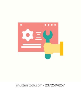 technical support flat icon, isolated icon in light background, perfect for website, blog, logo, graphic design, social media, UI, mobile app