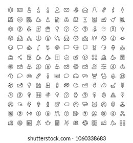 Technical support flat icon set. Single high quality outline symbol of info for web design or mobile app. Thin line signs for design logo, visit card, etc. Outline logo of technical support