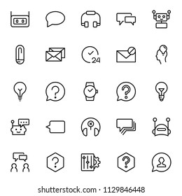 Technical support flat icon set. Single high quality outline symbol of info for web design or mobile app. Thin line signs for design logo, visit card, etc. Outline logo of technical support