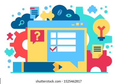 Technical support flat vector illustration. FAQ, customer service. Digital technology concept