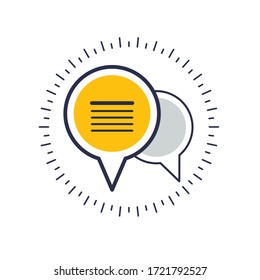 Technical support and frequently asked questions FAQ vector design element isolated on white, speech bubbles concept.