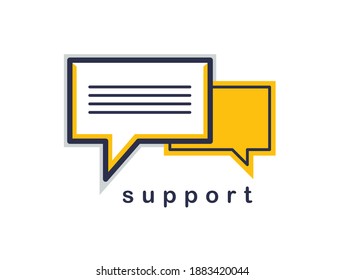 Technical support and frequently asked questions FAQ vector design element isolated on white, speech bubbles concept.