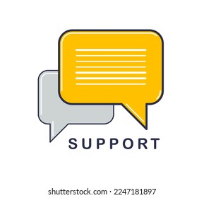 Technischer Support und häufig gestellte Fragen FAQ Vektor Design Element einzeln auf weiß, Sprache Blasen Konzept.