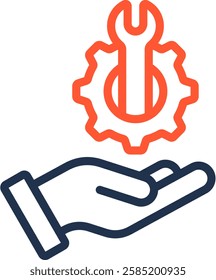 Technical Support Icon Color Line Vector Illustration